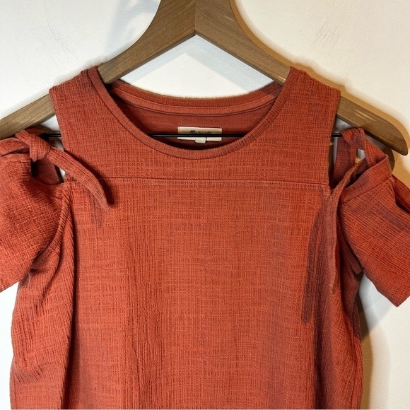 Women’s | Madewell Tie Cold Shoulder Textured Blouse | XXS - Picture 4 of 8